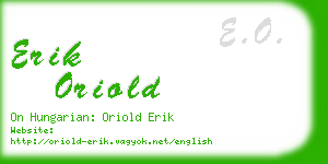 erik oriold business card